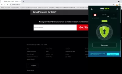 Review of RUSVPN products and services. : Accessing NetFlix Canada with RUSVPN free Chrome browser extension